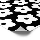 Schwarzweiß-Blume Y2K-Muster Poster (Ecke)