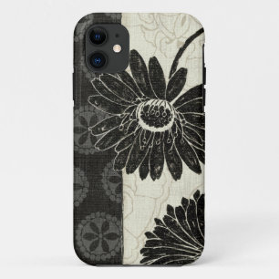 Schwarzweiss-Blumen iPhone 11 Hülle