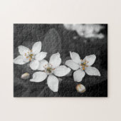 Schwarzweiss-Blumen-Fotografie-Puzzlespiel Puzzle (Horizontal)