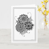 Schwarzweiss-Blumen-Gruß-Karte Karte (Gelbe Blume)