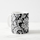 Schwarzweiss-Blumen Kaffeetasse (Vorderseite Links)