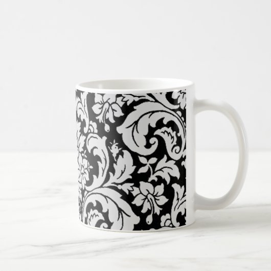 Schwarzweiss-Blumen Kaffeetasse (Rechts)