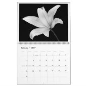 Schwarzweiss-Blumen-Kalender Kalender (Feb 2027)
