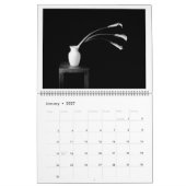 Schwarzweiss-Blumen-Kalender Kalender (Jan 2027)