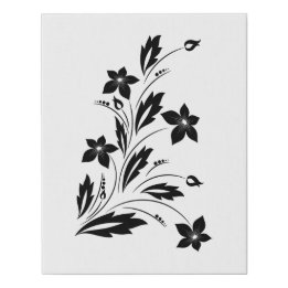 Schwarzweiss-Blumen-Kunst-Leinwand Künstlicher Leinwanddruck