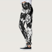 Schwarzweiss-Blumen Leggings (Links)