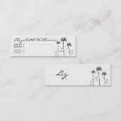 Schwarzweiss-Blumen Mini Visitenkarte (Vorne/Hinten)