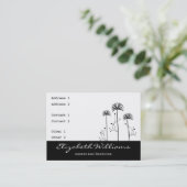 Schwarzweiss-Blumen Visitenkarte (Stehend Vorderseite)