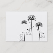 Schwarzweiss-Blumen Visitenkarte (Rückseite)