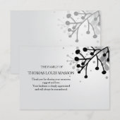 Schwarzweiss-BlumenBeileid danken Ihnen zu Dankeskarte (Vorne/Hinten)