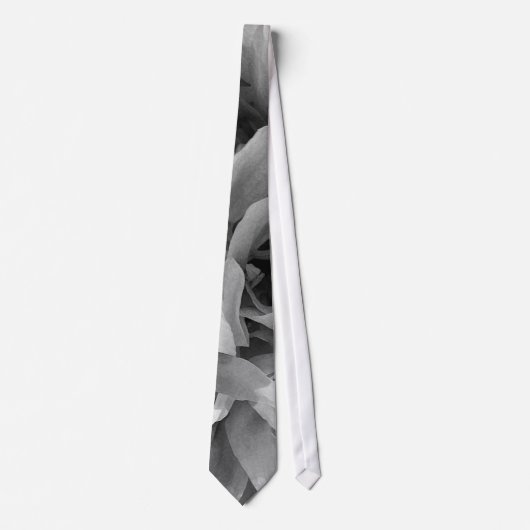 Schwarzweiss-Blumenblatt abstrakt Krawatte (Vorderseite)