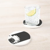 Schwarzweiss-Blumenentwurfs-Untersetzer Getränkeuntersetzer (Seite)