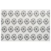 Schwarzweiss-Blumengrenze mit Monogramm Stoff (Fat Quarter (45,7 x 55,9 cm))