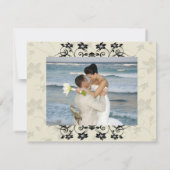 Schwarzweiss-Blumenhochzeit danken Ihnen zu Dankeskarte (Rückseite)