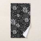 Schwarzweiss-Blumenmuster Badhandtuch Set (Handtuch)