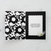 Schwarzweiss-Blumenmuster-Brautparty Karte (Innenseite)