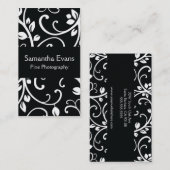 Schwarzweiss-Blumenrebe-Visitenkarte Visitenkarte (Vorne/Hinten)