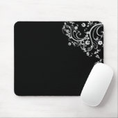 Schwarzweiss-Blumenrolle Mousepad (Mit Mouse)