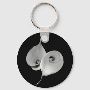 SCHWARZWEISS-BLUMENYIN YANG SCHLÜSSELANHÄNGER