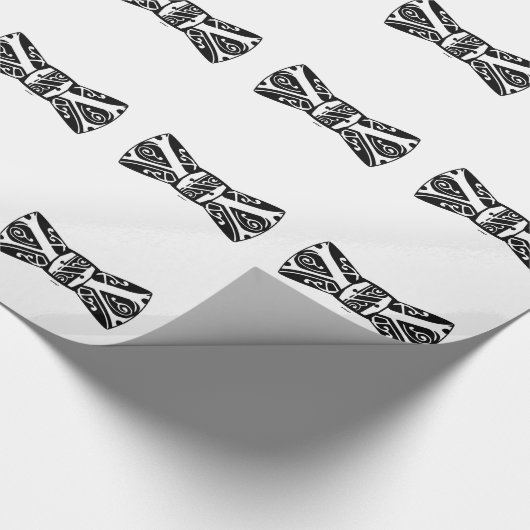 Schwarzweiss-Bogen-Krawatte Geschenkpapier (Ecke)