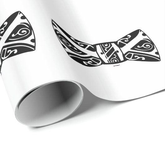 Schwarzweiss-Bogen-Krawatte Geschenkpapier (Rolleneckpunkt)
