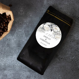 Schwarzweiß-Boho-Gastgeschenk Hochzeit danke Runder Aufkleber