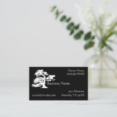 Schwarzweiss-Bonsais-Silhouette-Geschäfts-Karte Visitenkarte (Stehend Vorderseite)