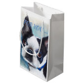 SCHWARZWEISS-BOSTON TERRIER KLEINE GESCHENKTÜTE (Rückseite Schrägansicht)