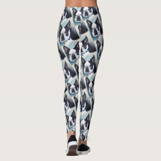 SCHWARZWEISS-BOSTON TERRIER LEGGINGS (Rückseite)