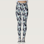 SCHWARZWEISS-BOSTON TERRIER LEGGINGS (Vorderseite)