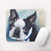 SCHWARZWEISS-BOSTON TERRIER MOUSEPAD (Mit Mouse)