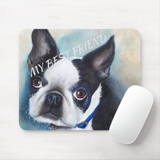 SCHWARZWEISS-BOSTON TERRIER MOUSEPAD (Mit Mouse)