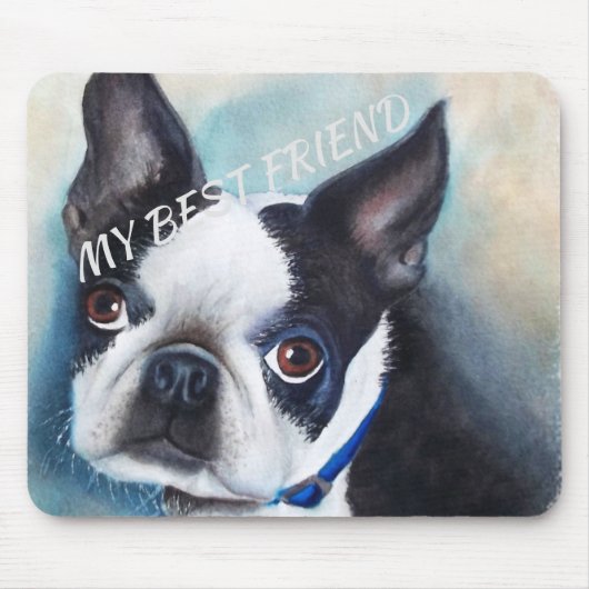 SCHWARZWEISS-BOSTON TERRIER MOUSEPAD (Vorne)