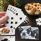 SCHWARZWEISS-BOSTON TERRIER SPIELKARTEN (In Situ)