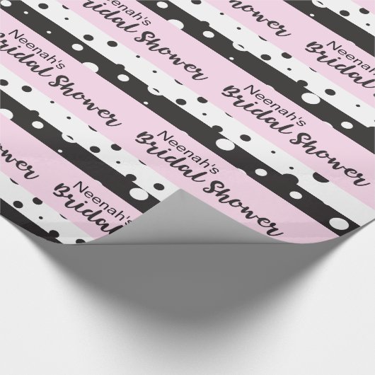 Schwarzweiß, Brautparty Geschenkpapier (Ecke)