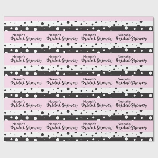 Schwarzweiß, Brautparty Geschenkpapier (Flach)