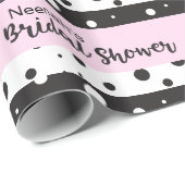 Schwarzweiß, Brautparty Geschenkpapier (Rolleneckpunkt)