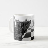 Schwarzweiss-Brett des Schach-3D Kaffeetasse (Vorderseite Links)