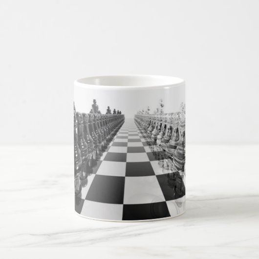 Schwarzweiss-Brett des Schach-3D Kaffeetasse (Mittel)