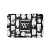 Schwarzweiß-Brush Abstrakt Badematte (Vorderseite)