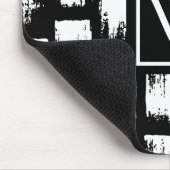 Schwarzweiß-Brush Abstrakt Mousepad (Ecke)
