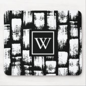 Schwarzweiß-Brush Abstrakt Mousepad (Vorne)