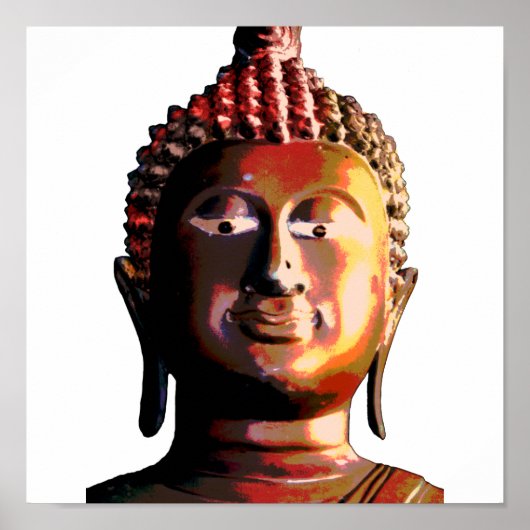 Schwarzweiss-Buddha-Plakat Poster (Vorne)