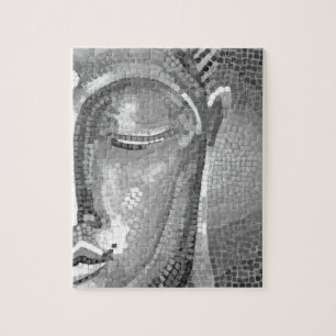Schwarzweiss-Buddha stellen gegenüber Puzzle