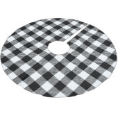 Schwarzweiss-Büffel-karierter Baum-Rock Polyester Weihnachtsbaumdecke (Schrägansicht)
