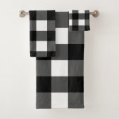 Schwarzweiss-Büffel-Karo-Bad-Tuch-Set Badhandtuch Set (Insitu)