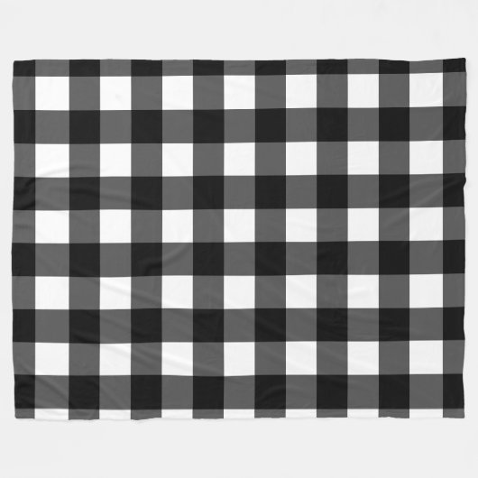 Schwarzweiss-Büffel-Karo-Fleece-Decke Fleecedecke (Vorderseite (Horizontal))