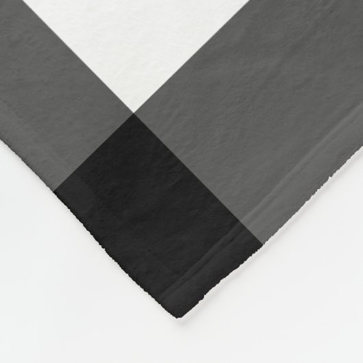 Schwarzweiss-Büffel-Karo-Fleece-Decke Fleecedecke (Ecke)