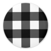 Schwarzweiss-Büffel-Karo-Möbel-Griff