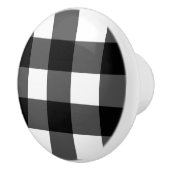 Schwarzweiss-Büffel-Karo-Möbel-Griff Keramikknauf (Rechts)